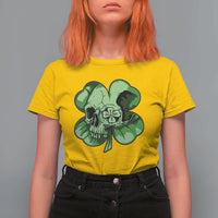 St Patricks Day Lucky Shamrock Skull Gift T Shirt For Women