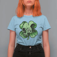 St Patricks Day Lucky Shamrock Skull Gift T Shirt For Women