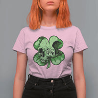 St Patricks Day Lucky Shamrock Skull Gift T Shirt For Women
