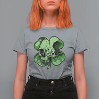 St Patricks Day Lucky Shamrock Skull Gift T Shirt For Women