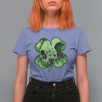 St Patricks Day Lucky Shamrock Skull Gift T Shirt For Women