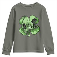 St Patricks Day Lucky Shamrock Skull Gift Youth Sweatshirt