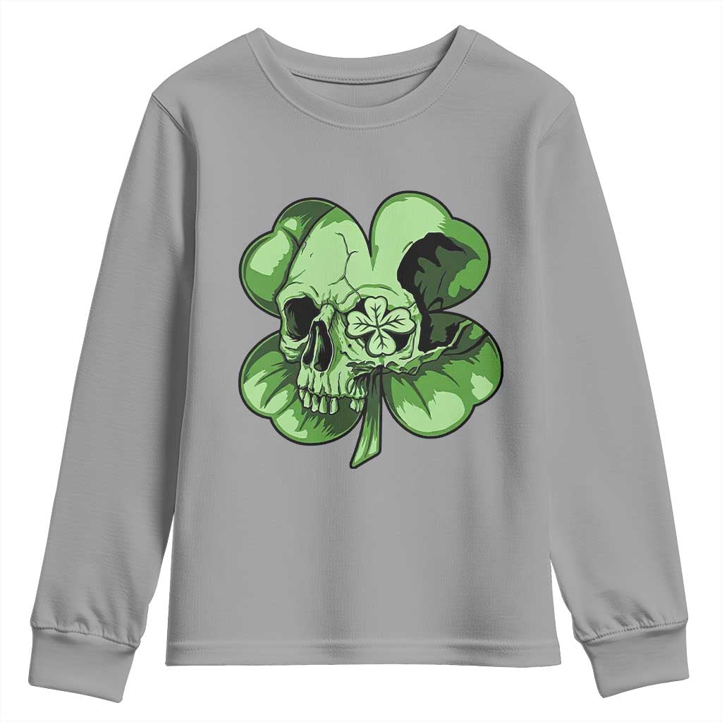St Patricks Day Lucky Shamrock Skull Gift Youth Sweatshirt
