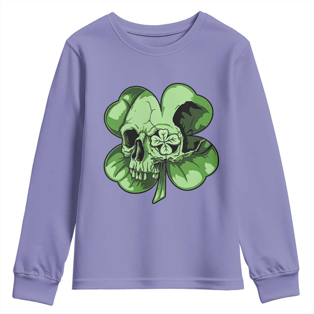 St Patricks Day Lucky Shamrock Skull Gift Youth Sweatshirt