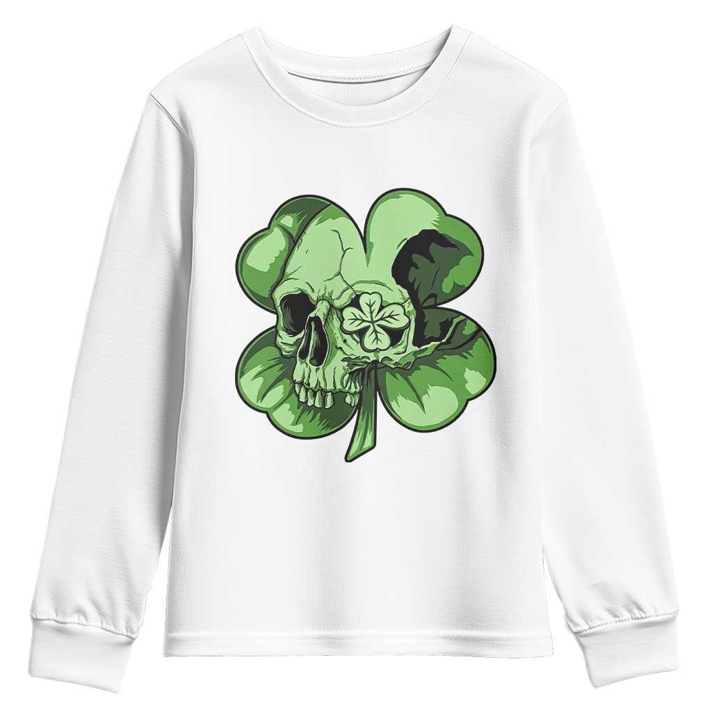St Patricks Day Lucky Shamrock Skull Gift Youth Sweatshirt