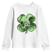 St Patricks Day Lucky Shamrock Skull Gift Youth Sweatshirt