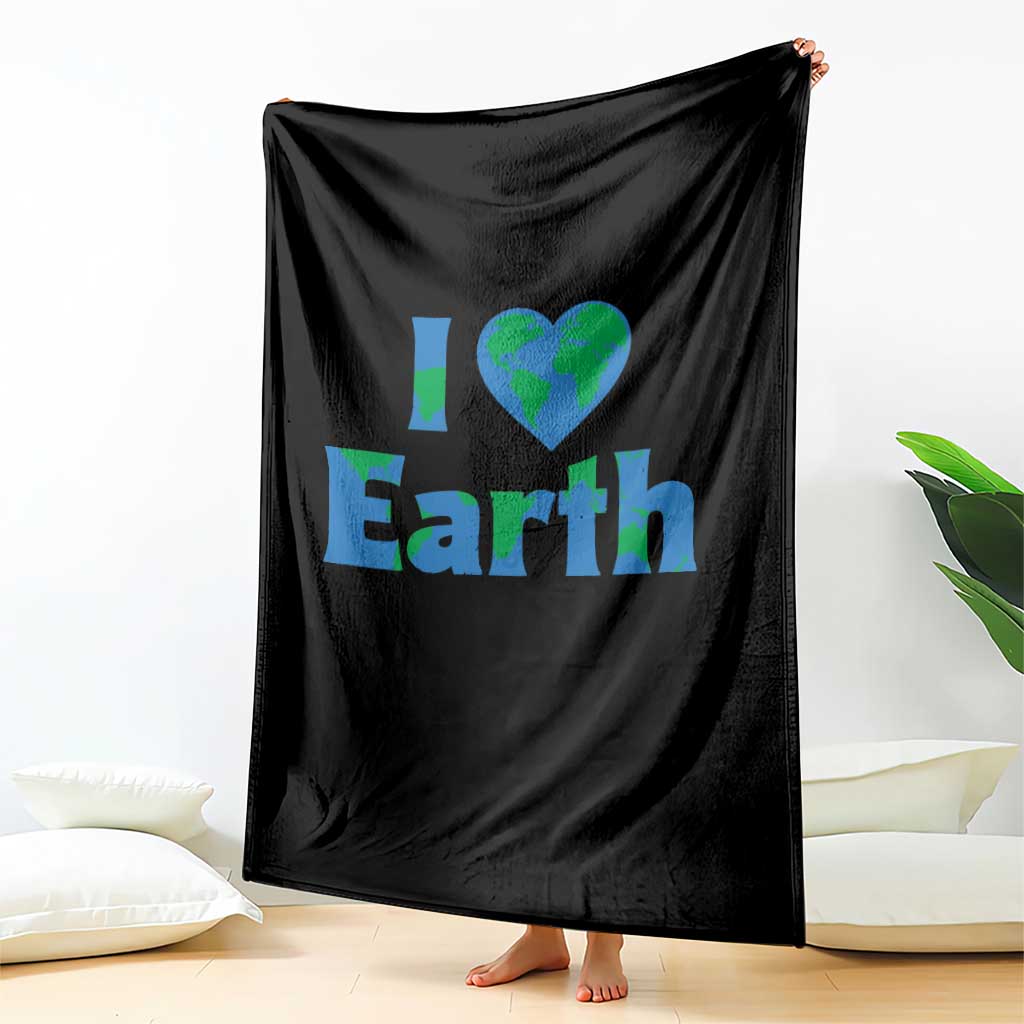 Earth Day Environmental Activism Throw Blanket I Love Earth