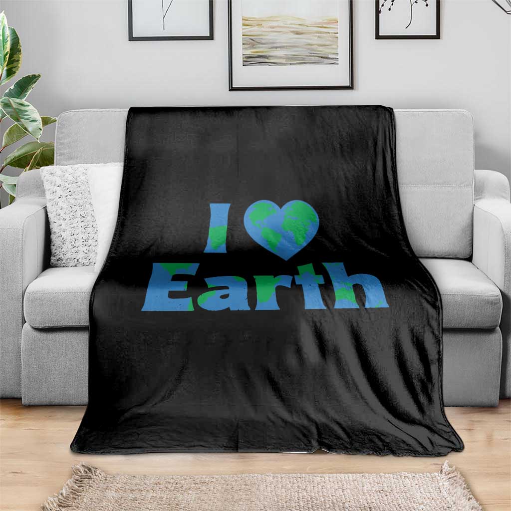Earth Day Environmental Activism Throw Blanket I Love Earth