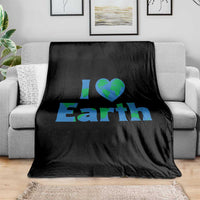 Earth Day Environmental Activism Throw Blanket I Love Earth