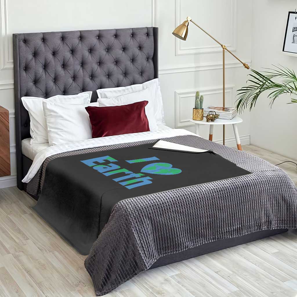 Earth Day Environmental Activism Throw Blanket I Love Earth