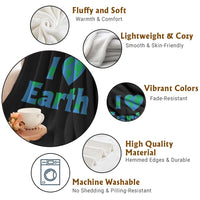 Earth Day Environmental Activism Throw Blanket I Love Earth
