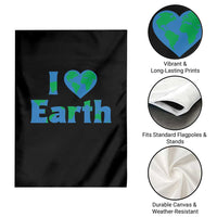 Earth Day Environmental Activism Garden Flag I Love Earth