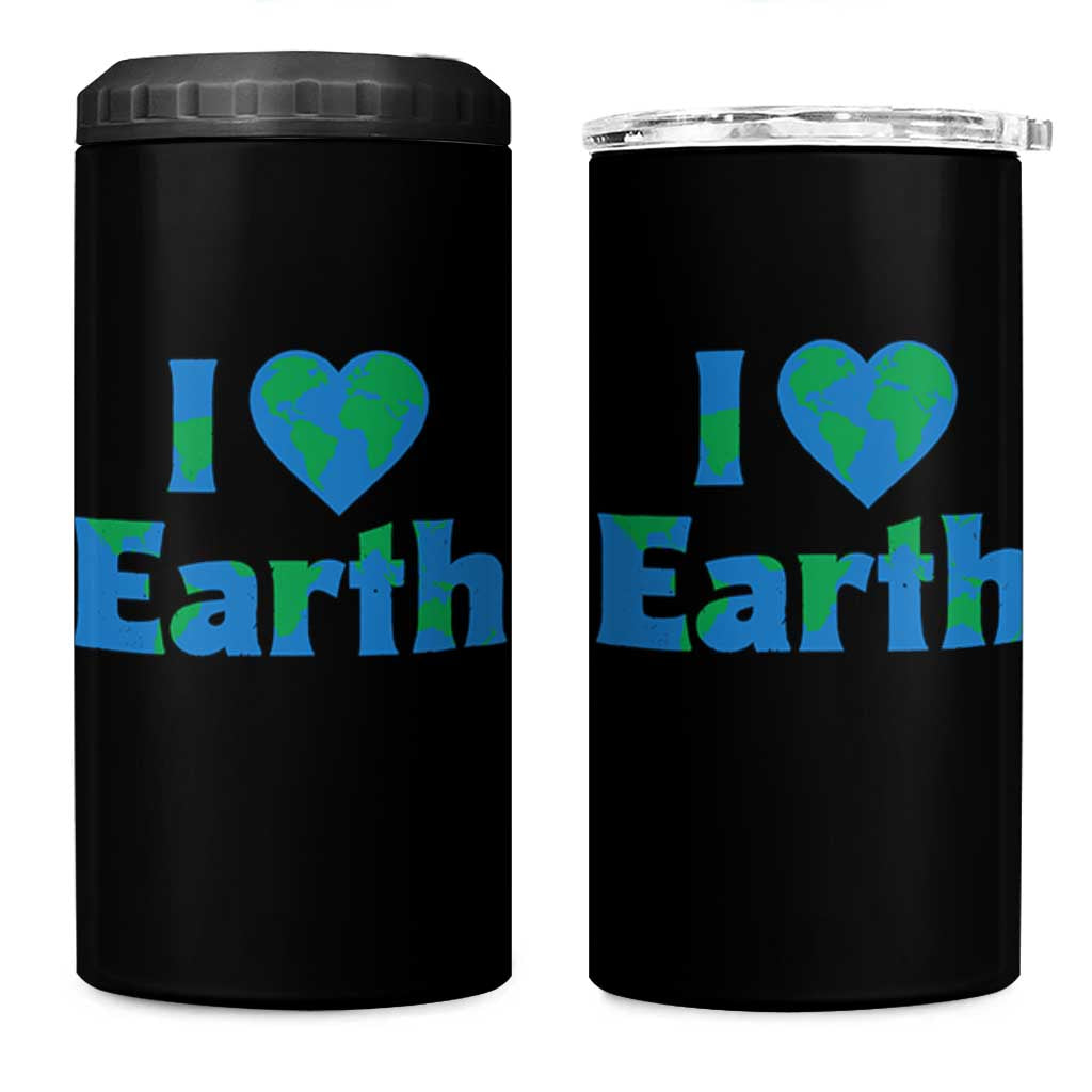 Earth Day Environmental Activism 4 in 1 Can Cooler Tumbler I Love Earth