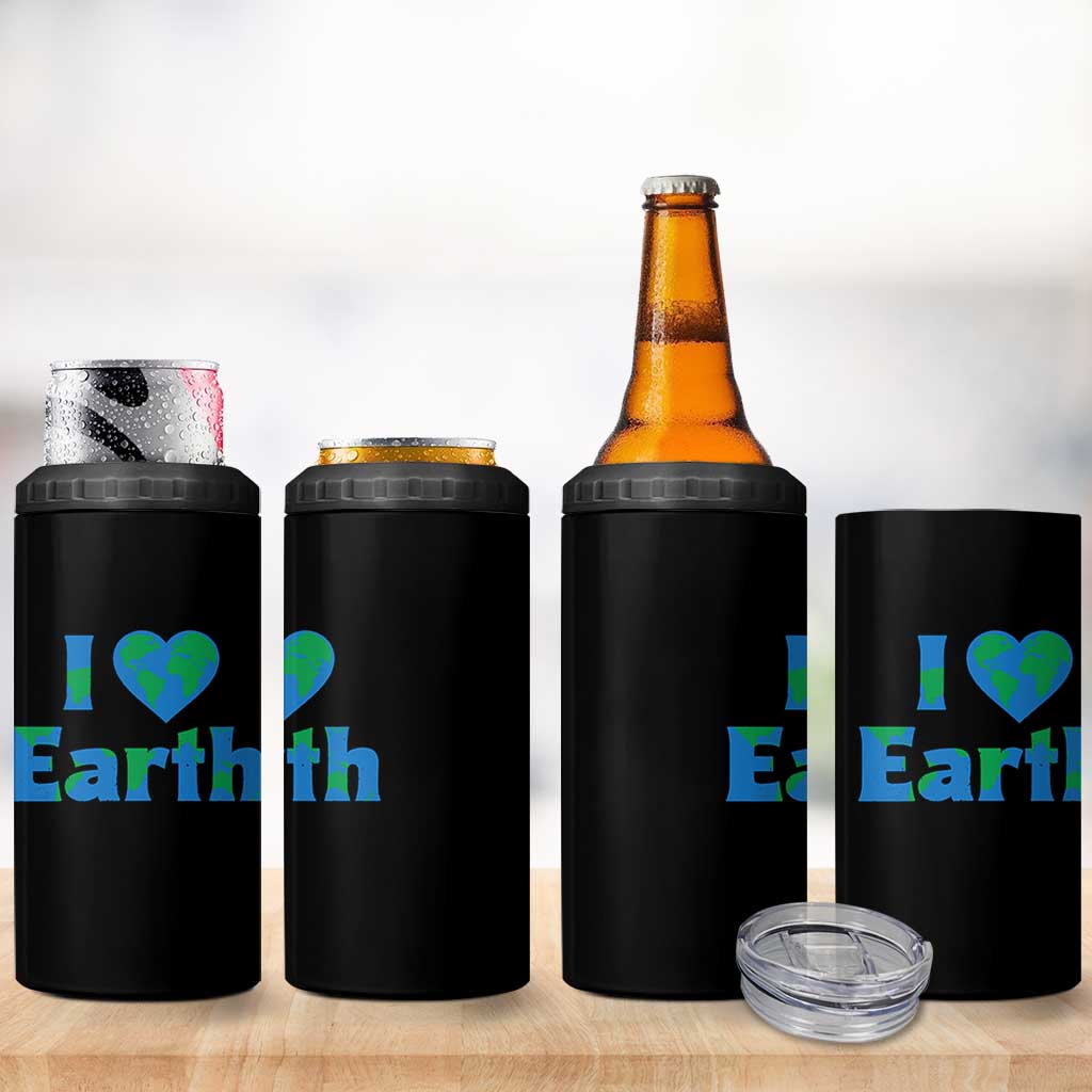 Earth Day Environmental Activism 4 in 1 Can Cooler Tumbler I Love Earth