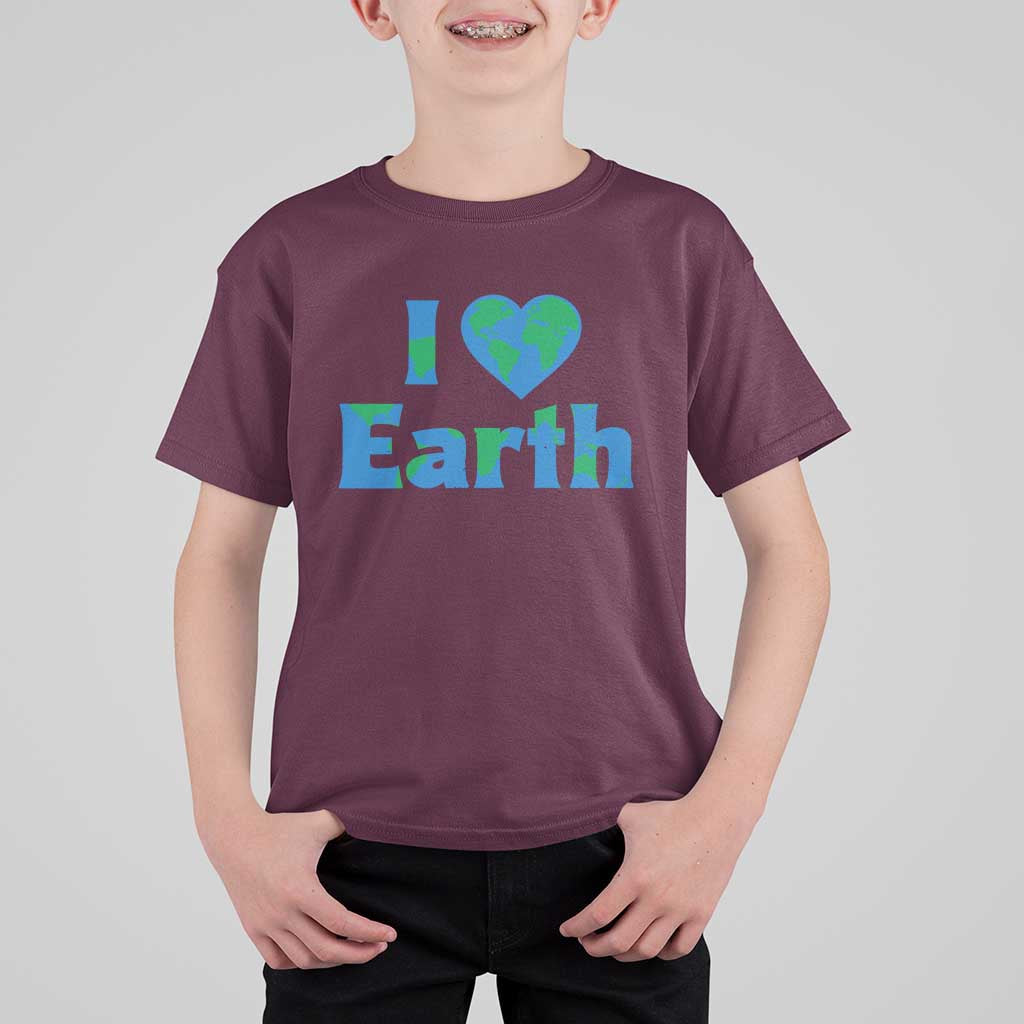 Earth Day Environmental Activism T Shirt For Kid I Love Earth