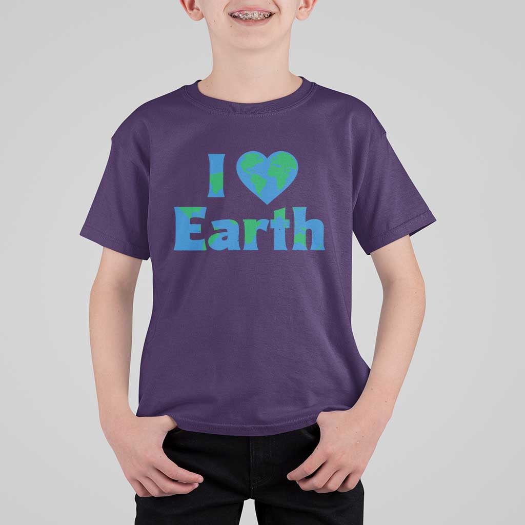 Earth Day Environmental Activism T Shirt For Kid I Love Earth