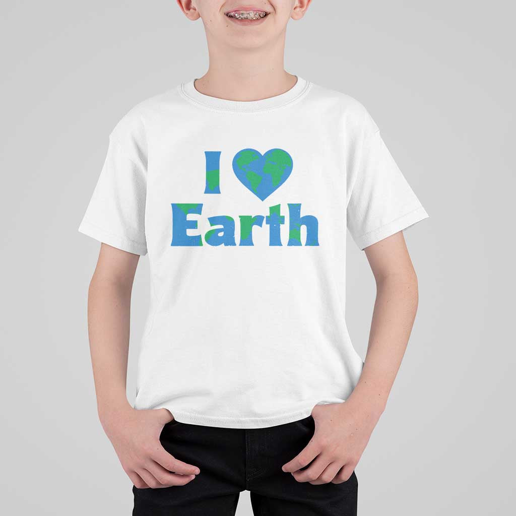 Earth Day Environmental Activism T Shirt For Kid I Love Earth