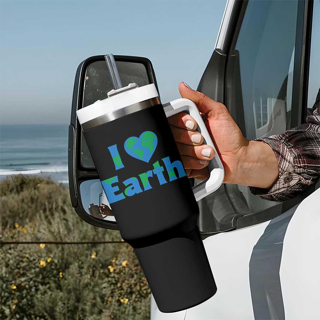 Earth Day Environmental Activism Tumbler With Handle I Love Earth