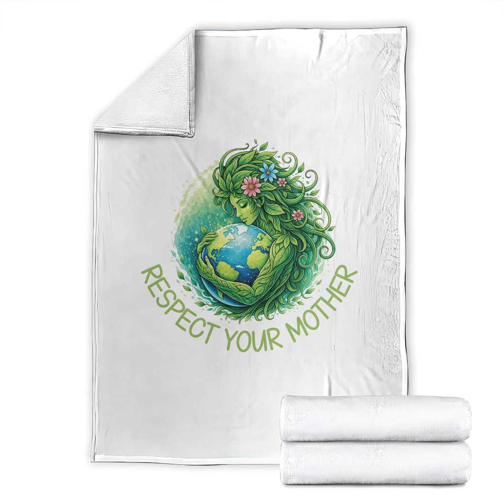 Respect Your Mother Throw Blanket Earth Mother Hugging Planet