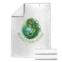 Respect Your Mother Throw Blanket Earth Mother Hugging Planet