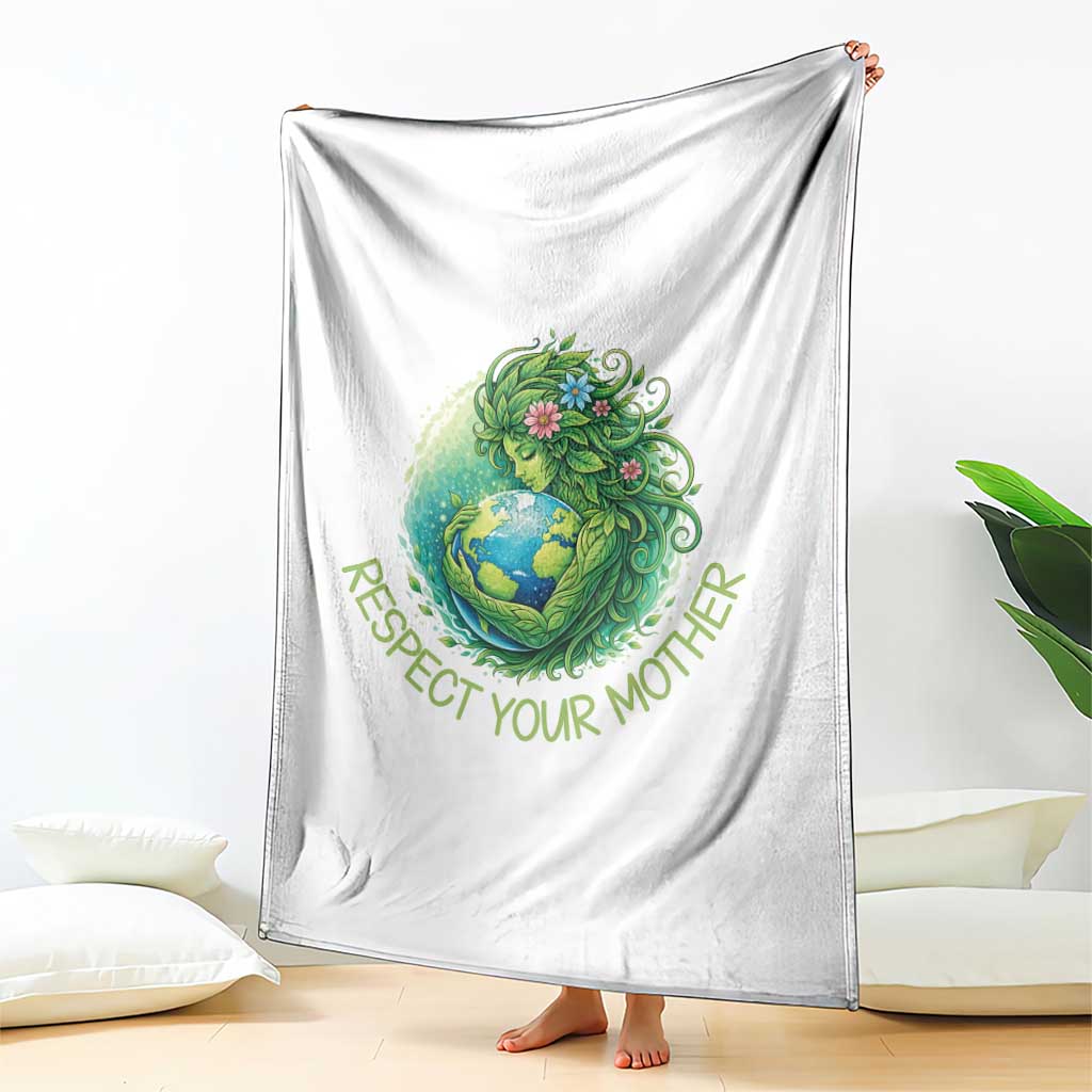 Respect Your Mother Throw Blanket Earth Mother Hugging Planet