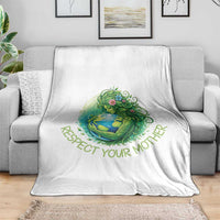 Respect Your Mother Throw Blanket Earth Mother Hugging Planet