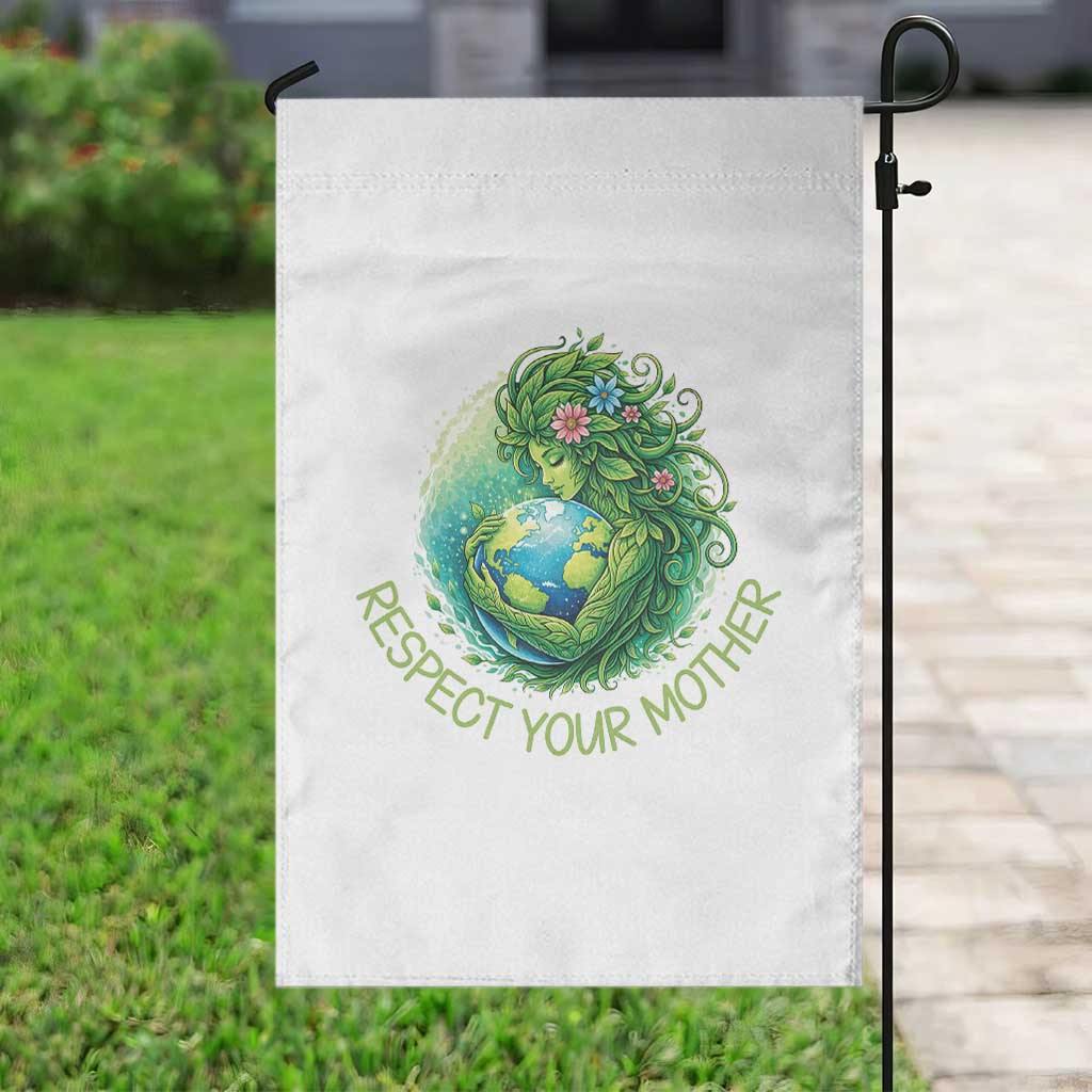 Respect Your Mother Garden Flag Earth Mother Hugging Planet