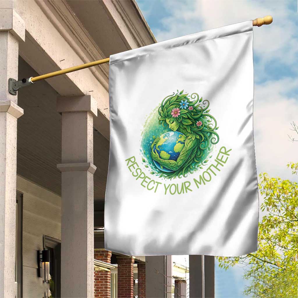 Respect Your Mother Garden Flag Earth Mother Hugging Planet