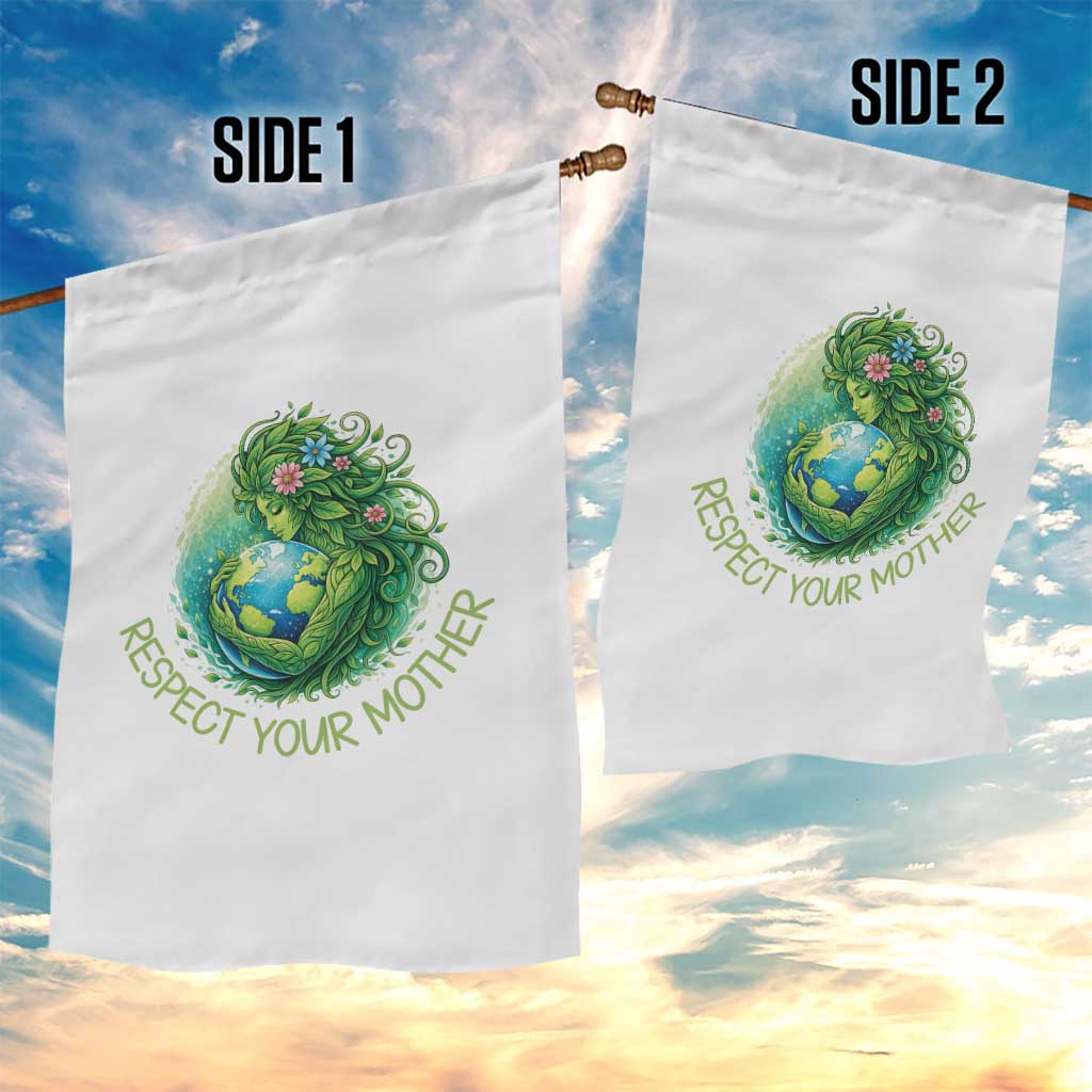 Respect Your Mother Garden Flag Earth Mother Hugging Planet