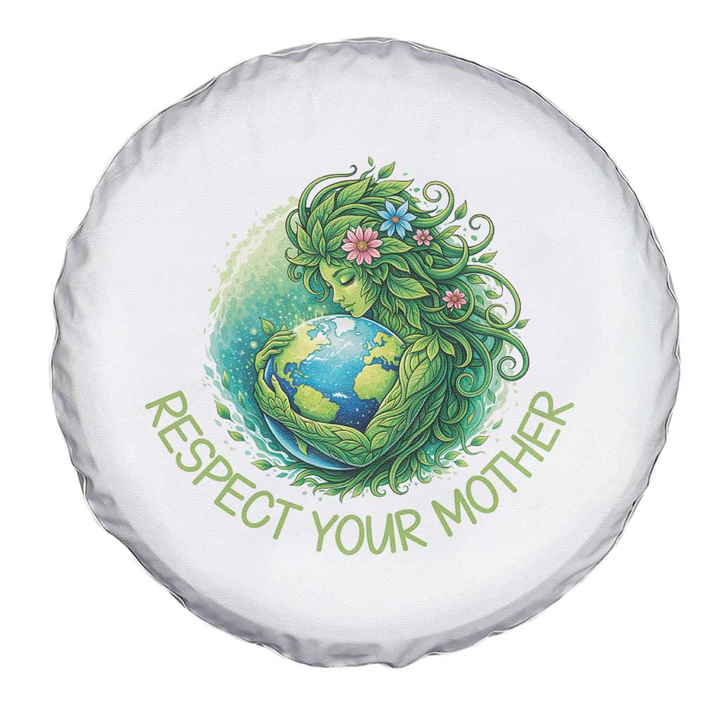Respect Your Mother Spare Tire Cover Earth Mother Hugging Planet