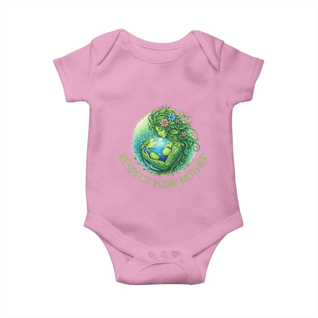 Respect Your Mother Baby Onesie Earth Mother Hugging Planet