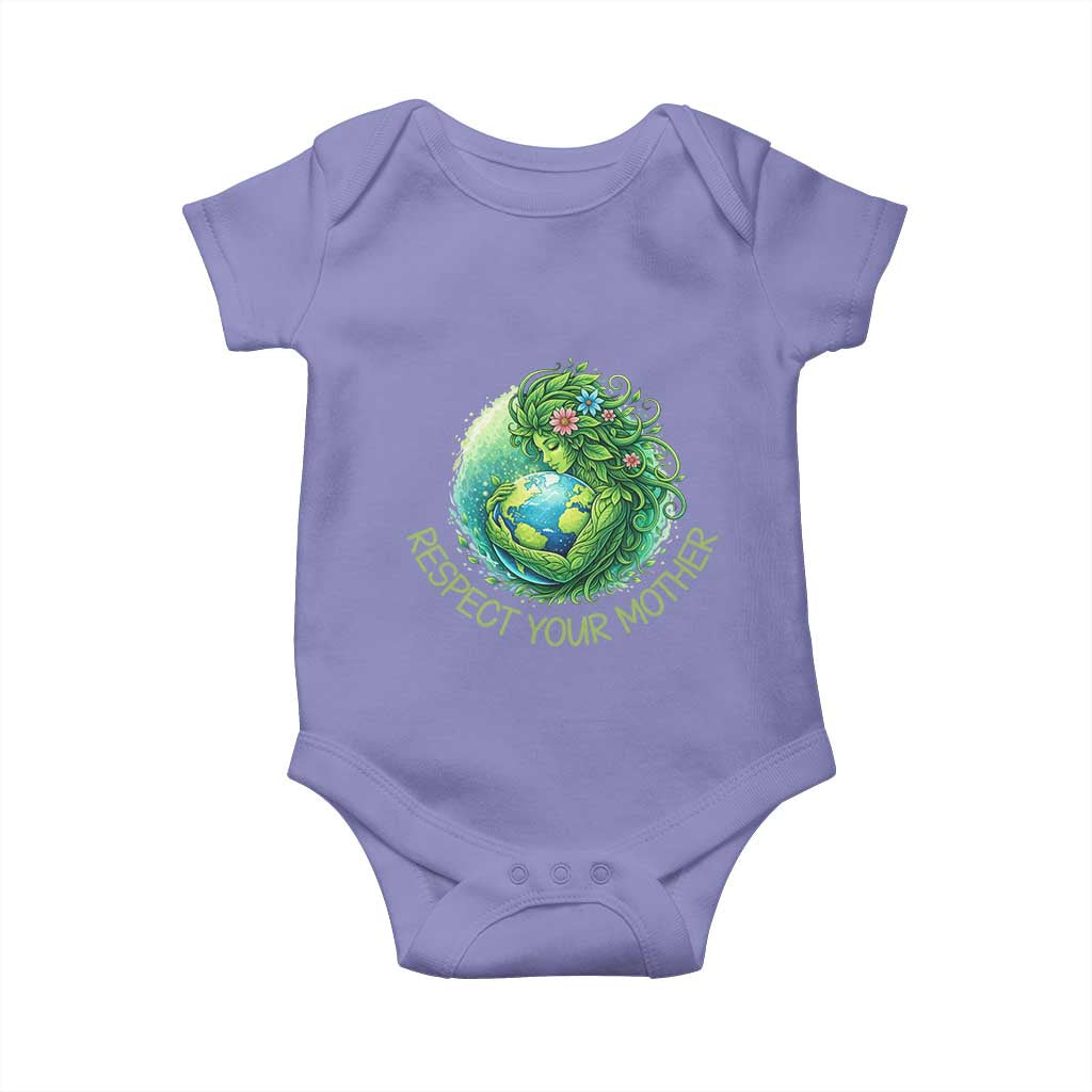 Respect Your Mother Baby Onesie Earth Mother Hugging Planet