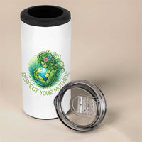 Respect Your Mother 4 in 1 Can Cooler Tumbler Earth Mother Hugging Planet