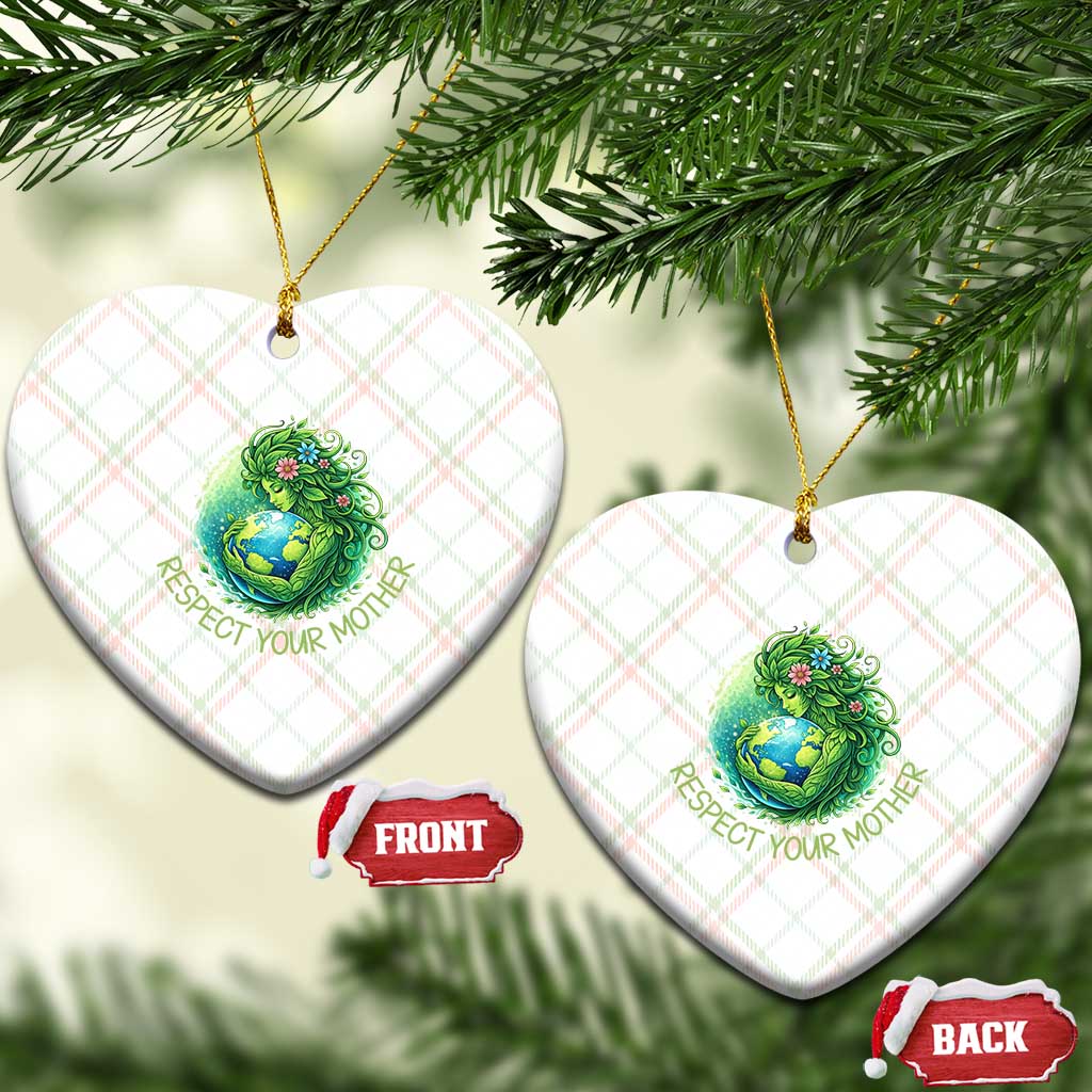 Respect Your Mother Ceramic Ornament Earth Mother Hugging Planet