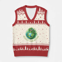 Respect Your Mother V-Neck Knit Sweater Vest Earth Mother Hugging Planet