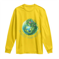 Respect Your Mother Long Sleeve Shirt Earth Mother Hugging Planet