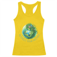 Respect Your Mother Racerback Tank Top Earth Mother Hugging Planet