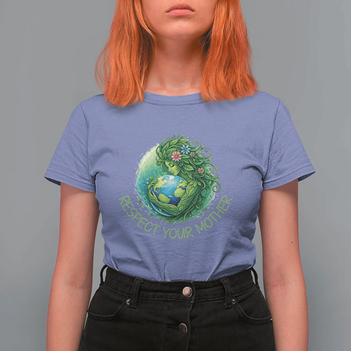 Respect Your Mother T Shirt For Women Earth Mother Hugging Planet