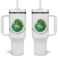 Respect Your Mother Tumbler With Handle Earth Mother Hugging Planet