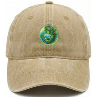 Respect Your Mother Washed Cotton Baseball Cap Earth Mother Hugging Planet