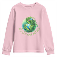 Respect Your Mother Youth Sweatshirt Earth Mother Hugging Planet