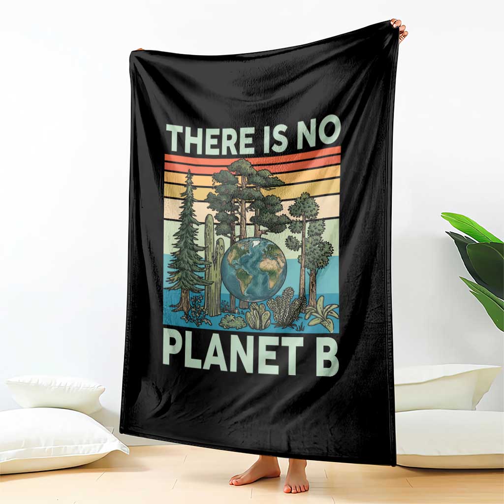 Vintage There Is No Planet B Earth Day Gift Throw Blanket