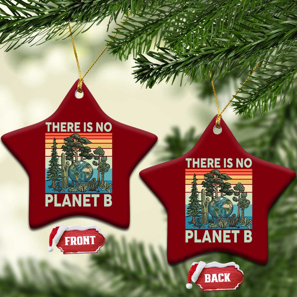 Vintage There Is No Planet B Earth Day Gift Ceramic Ornament