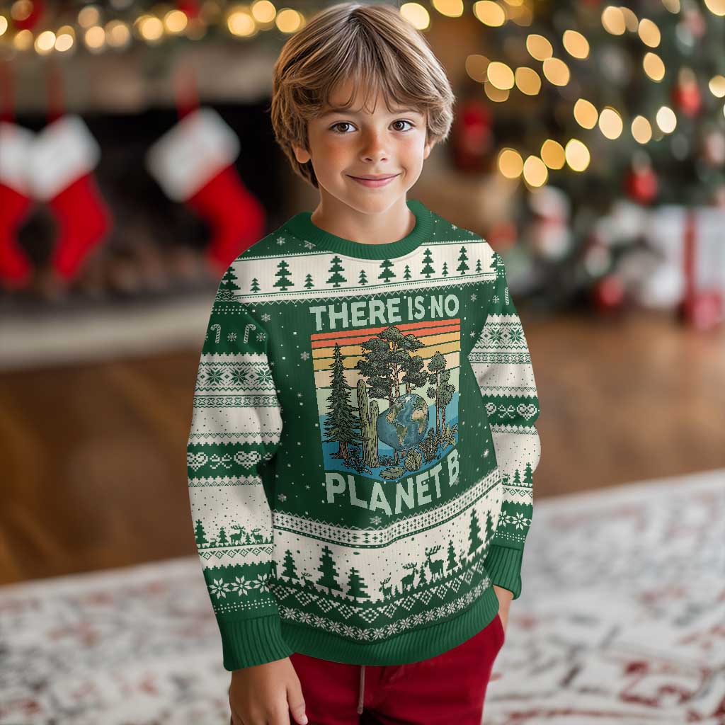 Vintage There Is No Planet B Earth Day Gift Ugly Christmas Sweater