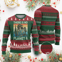 Vintage There Is No Planet B Earth Day Gift Ugly Christmas Sweater