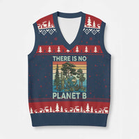 Vintage There Is No Planet B Earth Day Gift V-Neck Knit Sweater Vest