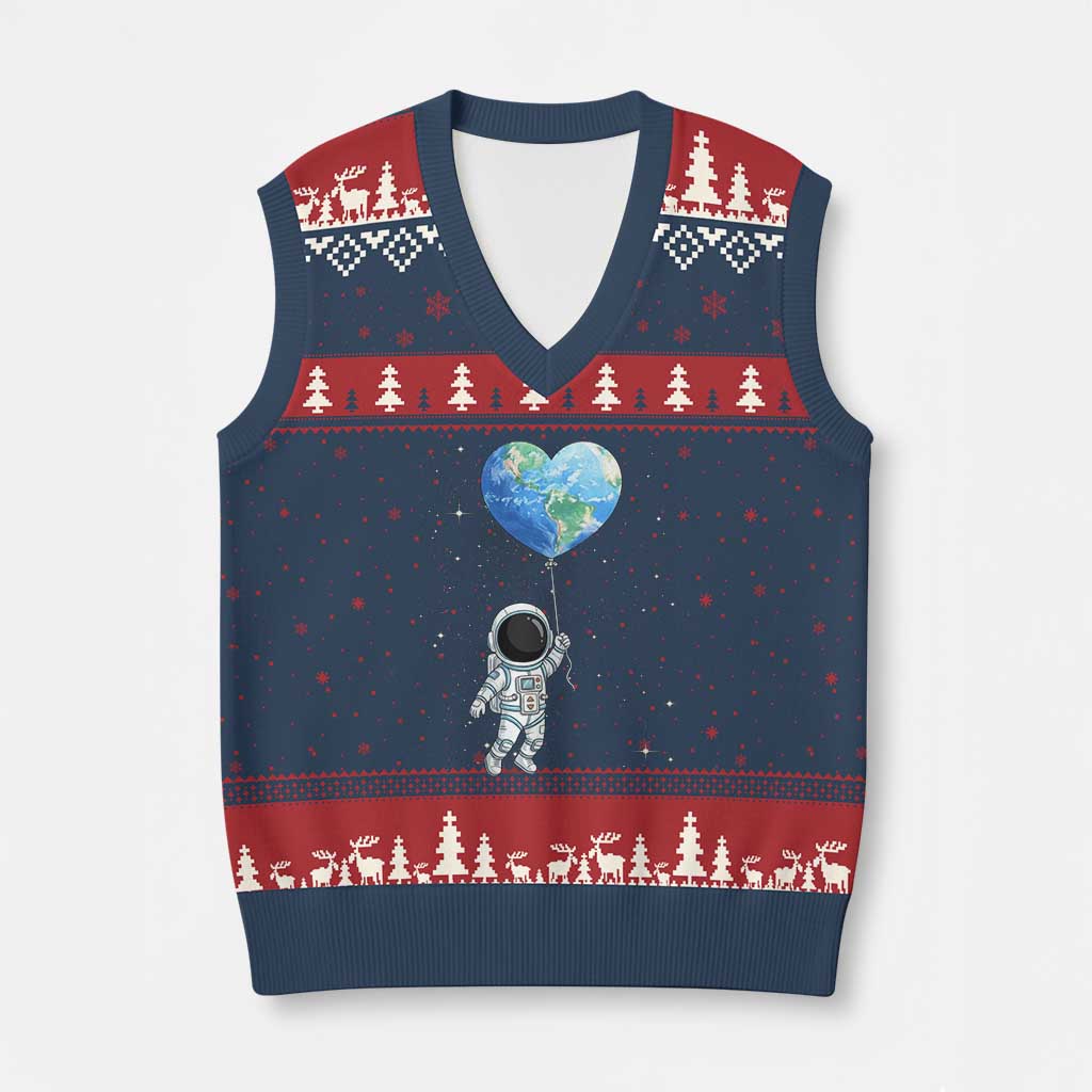 Astronaut Protect The Planet V-Neck Knit Sweater Vest Earth Day Gift