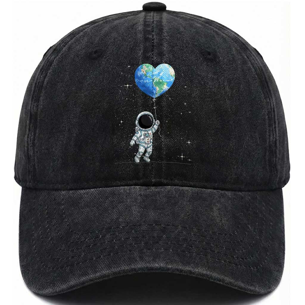 Astronaut Protect The Planet Washed Cotton Baseball Cap Earth Day Gift