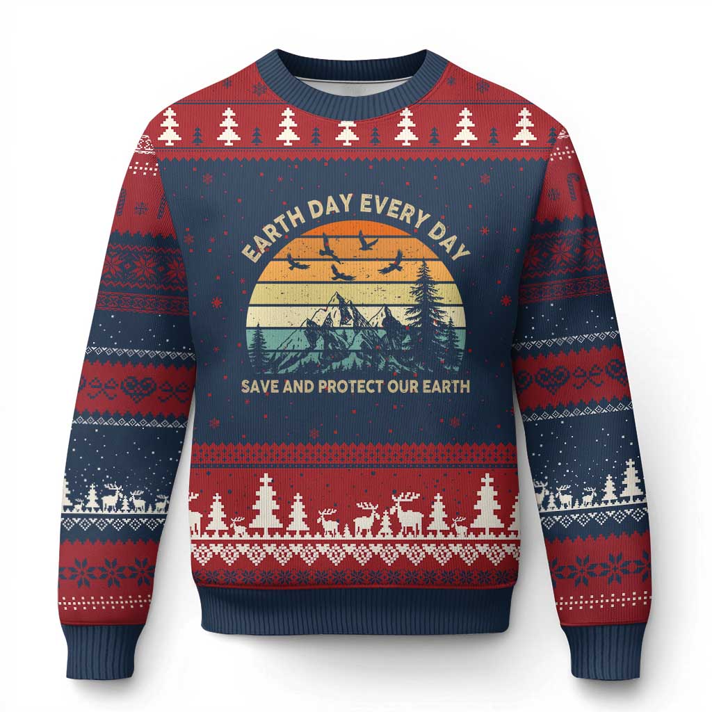 Earth Day Everyday Ugly Christmas Sweater Save And Protect Our Earth