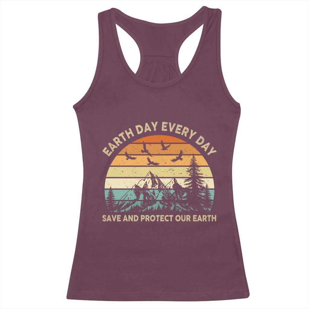 Earth Day Everyday Racerback Tank Top Save And Protect Our Earth